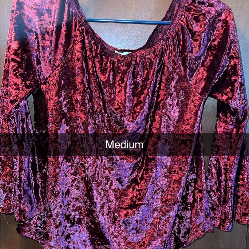Velvet Burgundy Women's Top